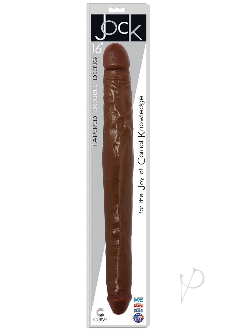 Jock Tapered Double Dildo 16in - Chocolate