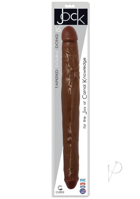 Jock Tapered Double Dildo 16in - Chocolate