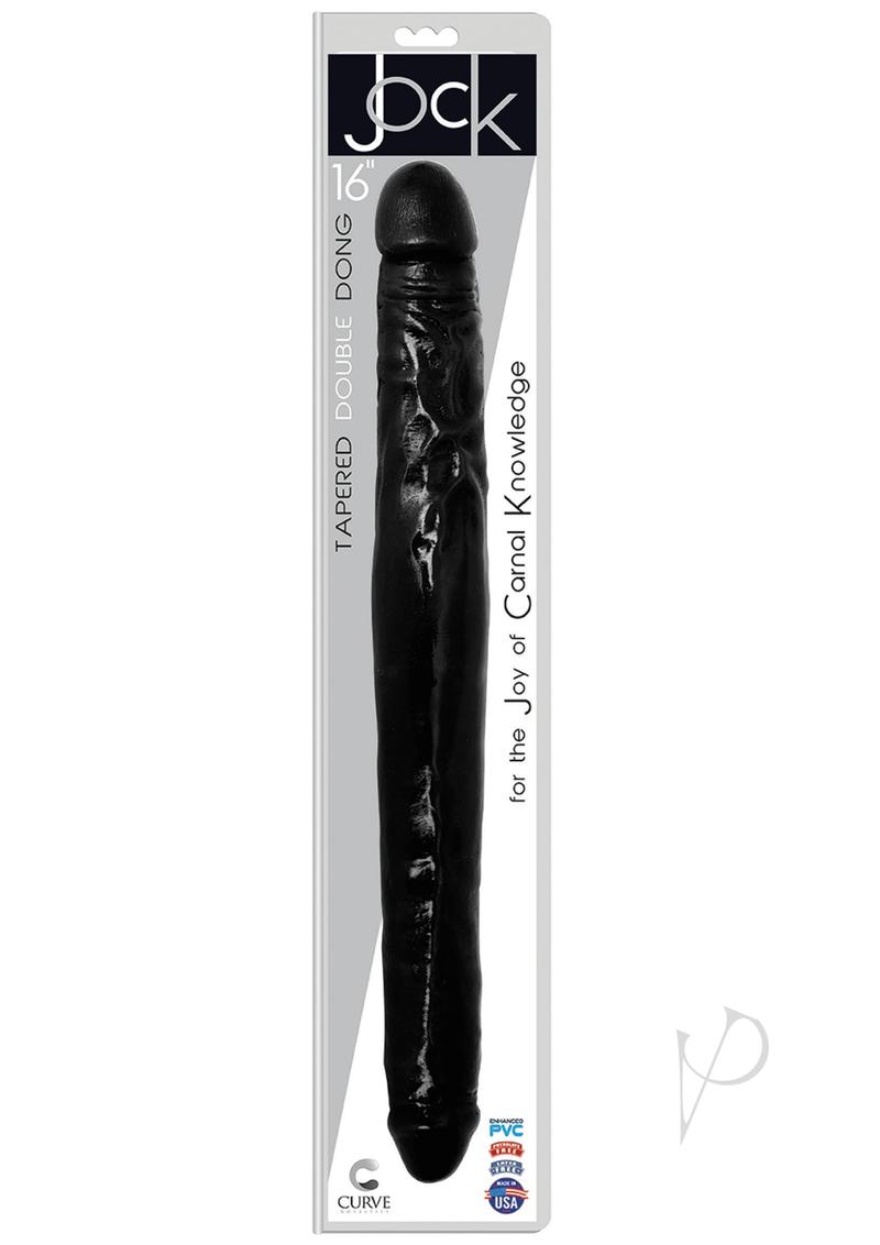 Jock Tapered Double Dildo 16in - Black