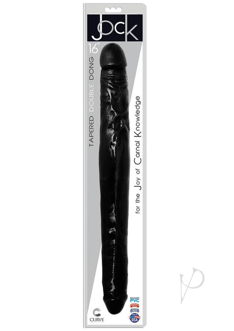 Jock Tapered Double Dildo 16in - Black