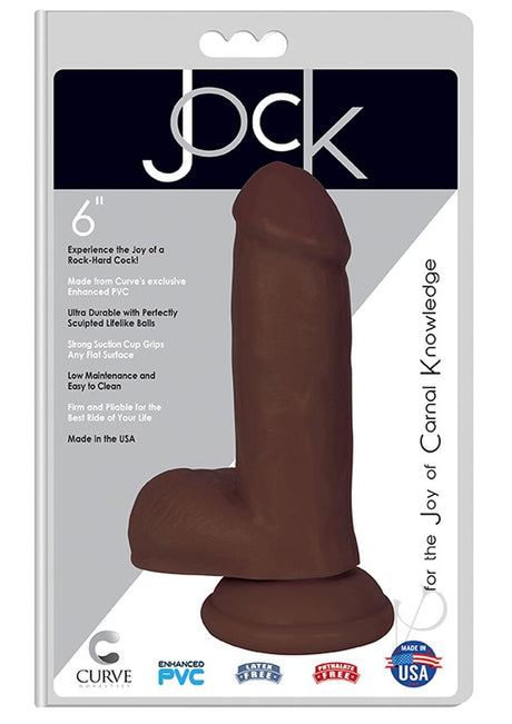 Jock Realistic Dildo with Balls 6in - Chocolate