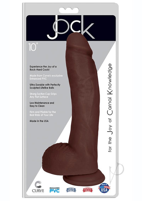 Jock Realistic Dildo with Balls 10in - Chocolate