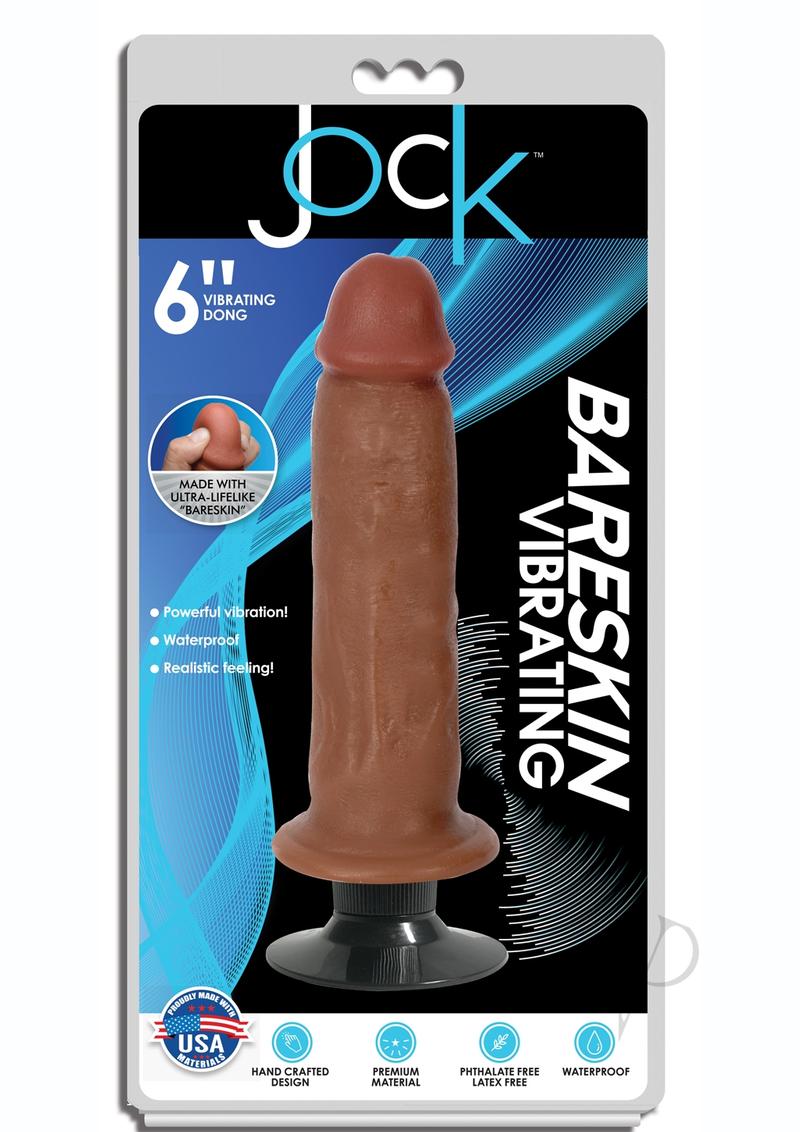 Jock Bareskin Realistic Vibrating Dong 6in - Caramel