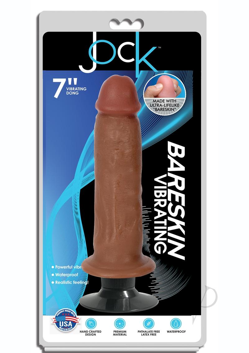 Jock Bareskin Realistic Vibrating Dong 7in - Caramel