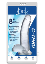 Jock C-Thru Realistic Dong with Balls 8in - Clear