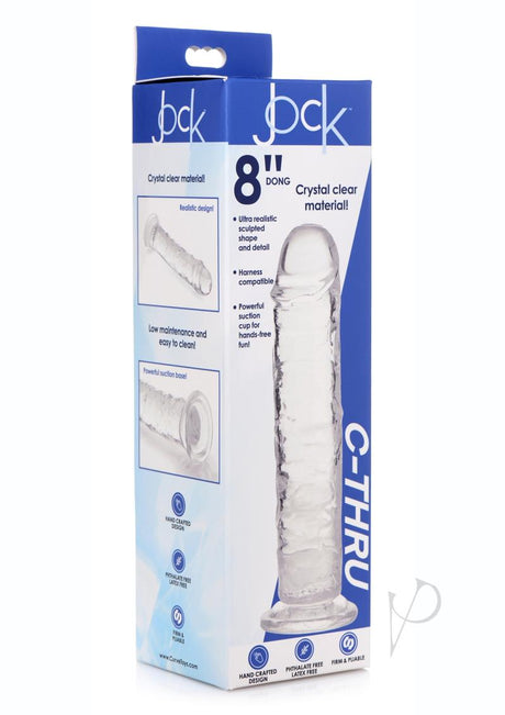 Jock C-Thru Slim Realistic Dong 8in - Clear