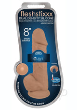 Fleshstixxx Dual Density Silicone Bendable Dong with Balls 8in - Caramel
