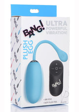 Bang! 28x Plush Silicone Rechargeable Egg with Remote Control - Blue