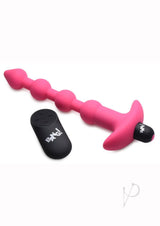 Bang! Vibrating Silicone Rechargeable Anal Beads with Remote Control - Pink