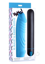 Bang! XL Bullet and Ribbed Silicone Sleeve Set - Blue