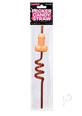 Candy Pecker Straw Strawberry Flavored Lollipop