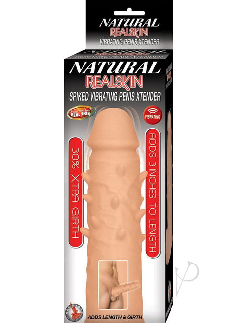 Natural Realskin Spiked Vibrating Penis Xtender - Vanilla