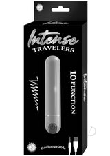 Intense Travelers Aluminum Rechargeable Vibrator - Silver