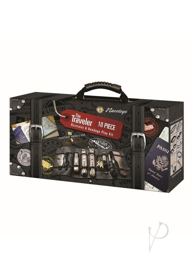 The Traveler Restraint and Bondage Play Kit (Set of 10) - Gold/Black