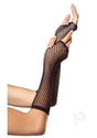 Leg Avenue Triangle Net Fingerless Gloves - O/S - Black