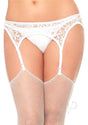 Leg Avenue Lace Garter Belt with Thong 2pc - O/S - White