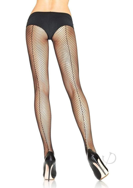 Leg Avenue Fishnet with Backseam Pantyhose - O/S - Black