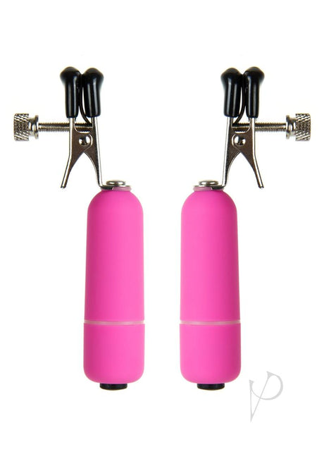 Ouch! Vibrating Nipple Clamps - Pink