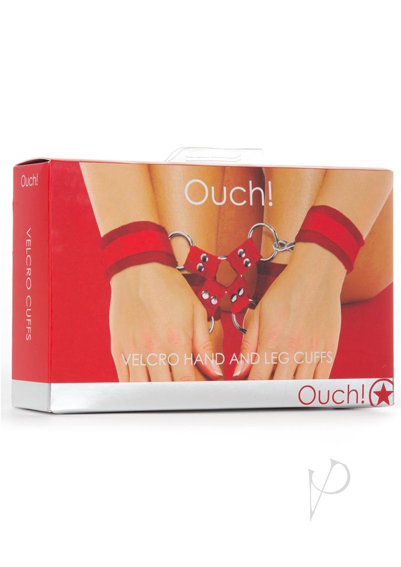 Ouch! Velcro Hand and Leg Cuffs - Red