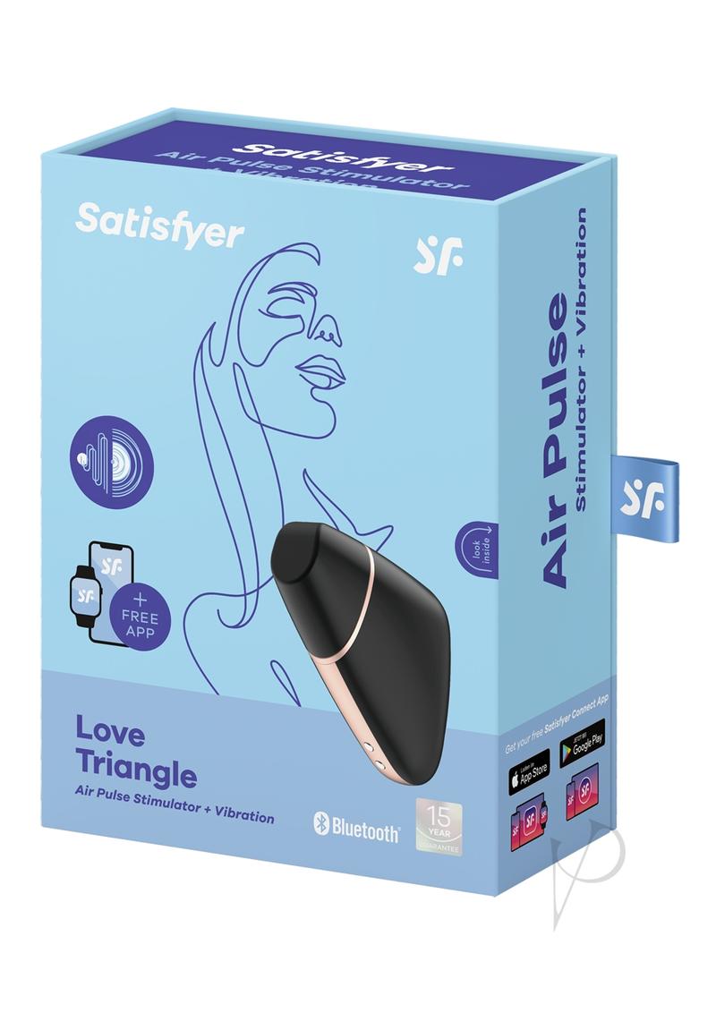 Satisfyer Love Triangle Rechargeable Silicone Clitoral Stimulator - Black/Rose Gold