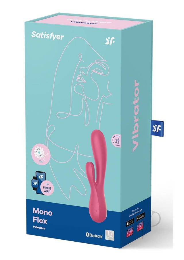 Satisfyer Mono Flex Rechargeable Silicone Rabbit Vibrator - Red