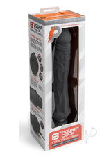 Powercocks Silicone Rechargeable Girthy Realistic Vibrator 8in - Black