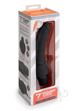 Powercocks Silicone Rechargeable Slim Anal Realistic Vibrator 7in - Black