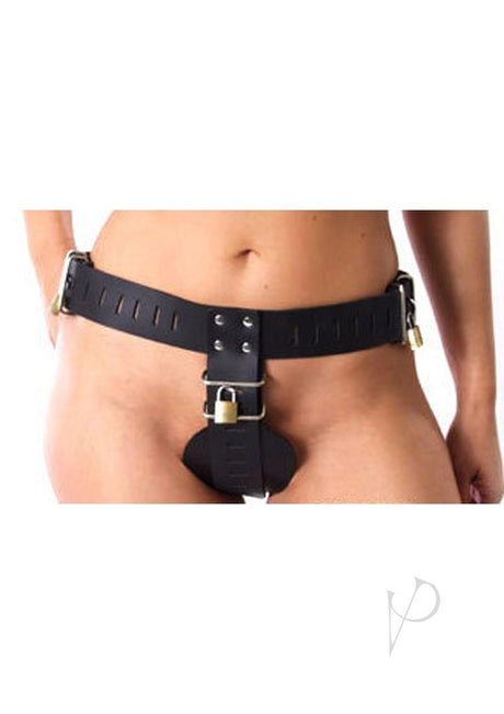 Strict Leather Female Chastity Belt - Black