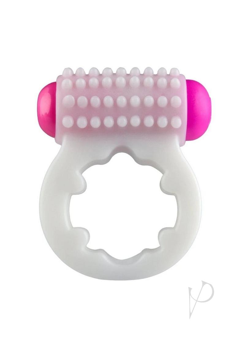 Rock Candy Sugar Buzz Vibrating Cock Ring - White