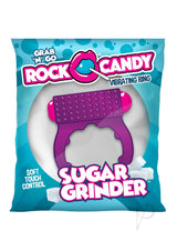 Rock Candy Sugar Grinder Vibrating Cock Ring - Purple