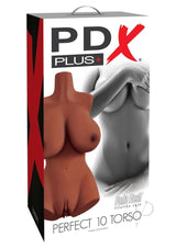 PDX Plus Perfect 10 Torso Realistic Body Masturbator - Chocolate