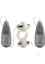 Rockin Rabbit Vibrating Cock Rings Cock Ring with Clitoral Stimulation and Wired Remote Control - White