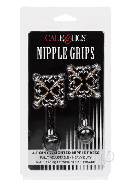 Nipple Grips 4-Point Weighted Nipple Press - Silver/Black