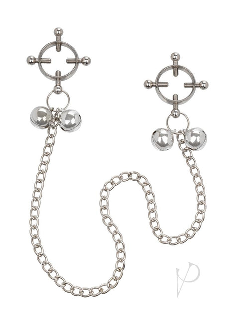 Nipple Grips 4-Point Nipple Press with Bells - Silver