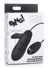 Bang! 7X Pulsing Rechargeable Silicone Bullet Vibrator - Black