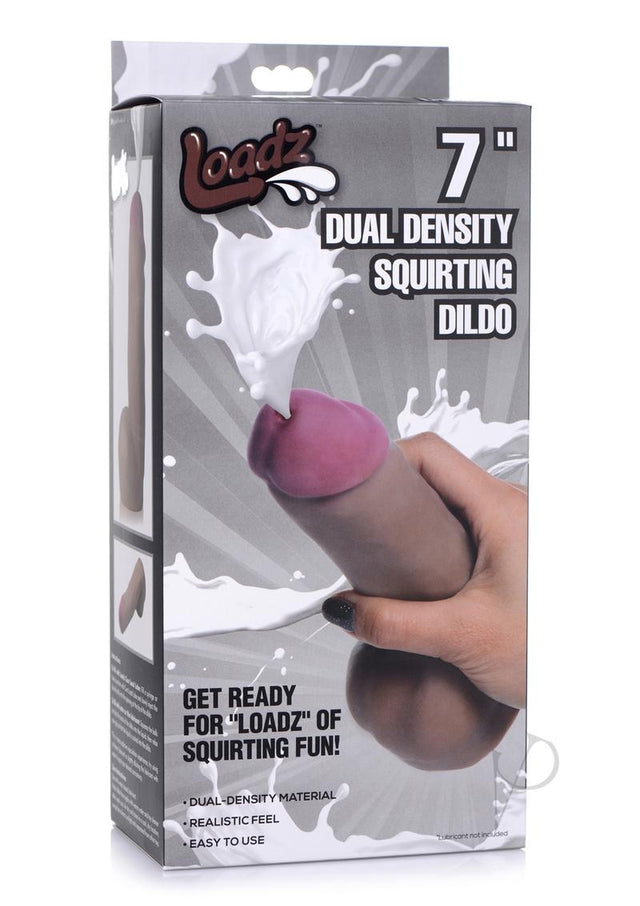 Loadz Dual Density Squirting Dildo 7in - Chocolate