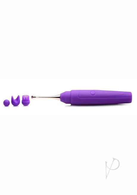 Inmi 10X En Pointe Teaser Silicone Rechargeable Stimulator with 3 Attachments - Purple