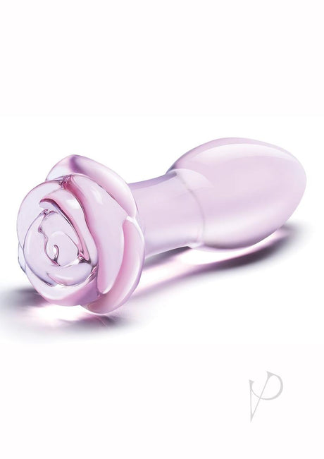 Glas Blossom Ring Glass Anal Plug - Pink