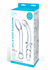 Glas G-Spot Pleasure Dildo Set (2 piece) - Clear