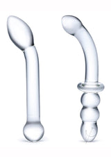 Glas G-Spot Pleasure Dildo Set (2 piece) - Clear