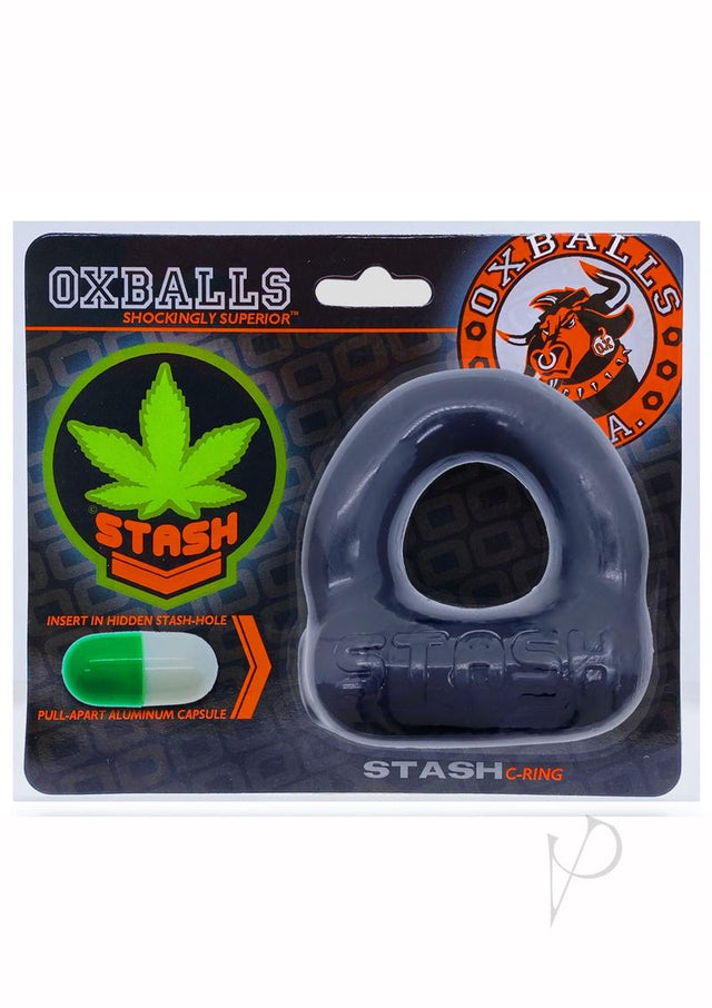 Stash Cock Ring with Aluminum Capsule Insert - Black