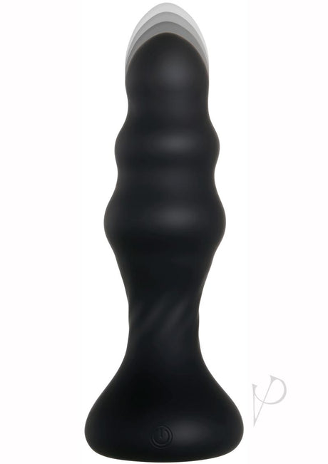 Backdoor Banger Silicone Rechargeable Anal Vibrator with Remote Control - Black