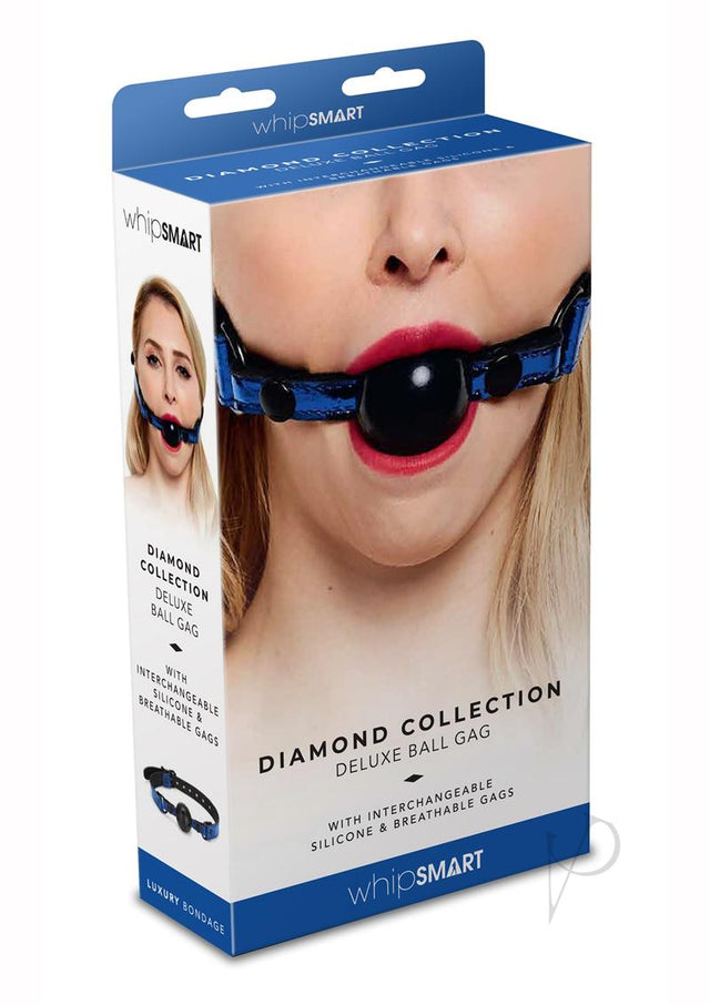 WhipSmart Deluxe Ball Gag - Blue/Black