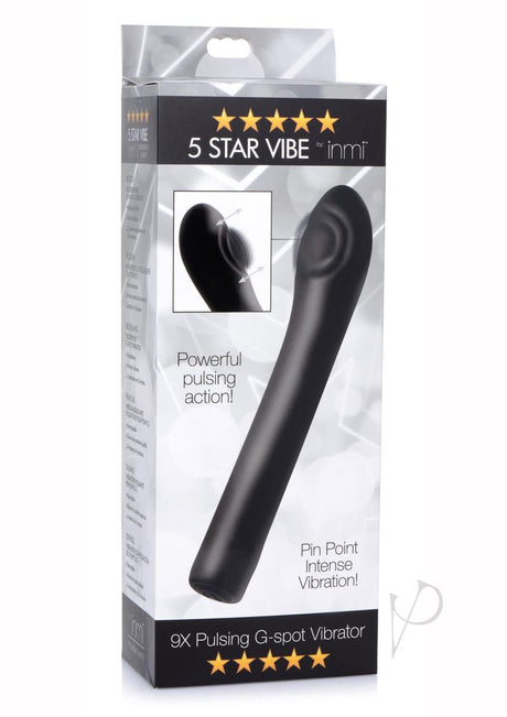 Inmi 5 Star 9X Pulsing Rechargeable Silicone G-Spot Vibrator - Black