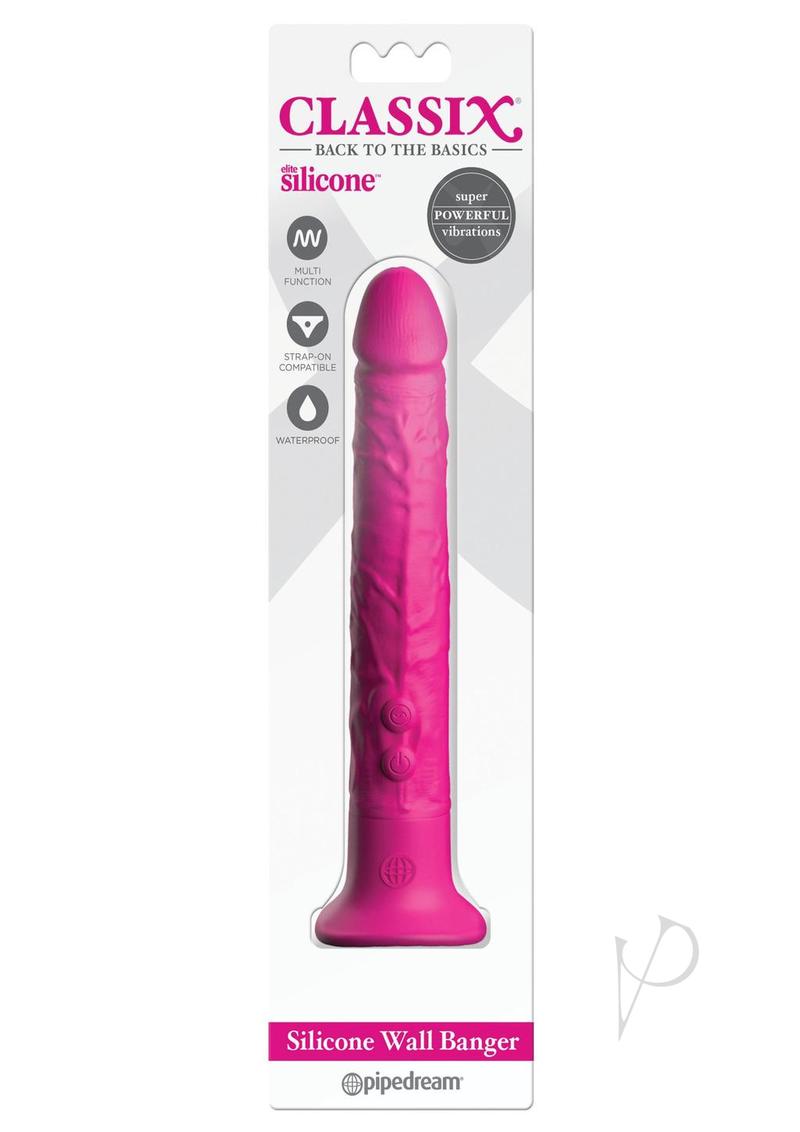 Classix Wall Banger 2.0 Silicone Vibrating Dildo 7.7in - Pink