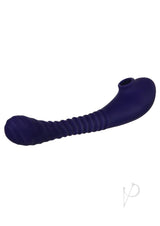 Bendable Sucker Dual End Silicone Rechargeable Vibrator - Purple