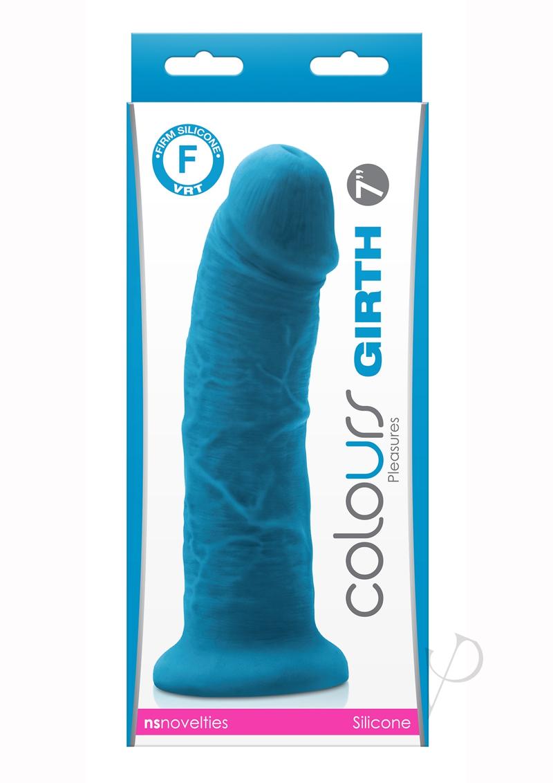 Colours Pleasures Girth Silicone Dildo 7in - Blue