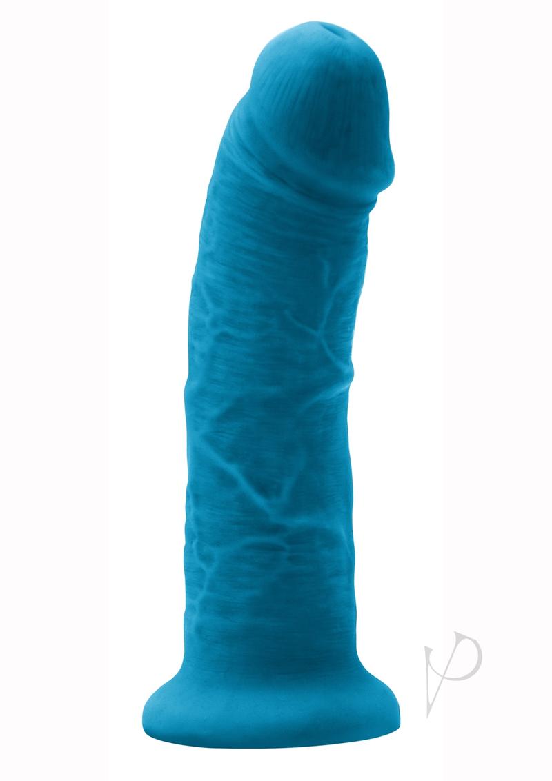 Colours Pleasures Girth Silicone Dildo 7in - Blue