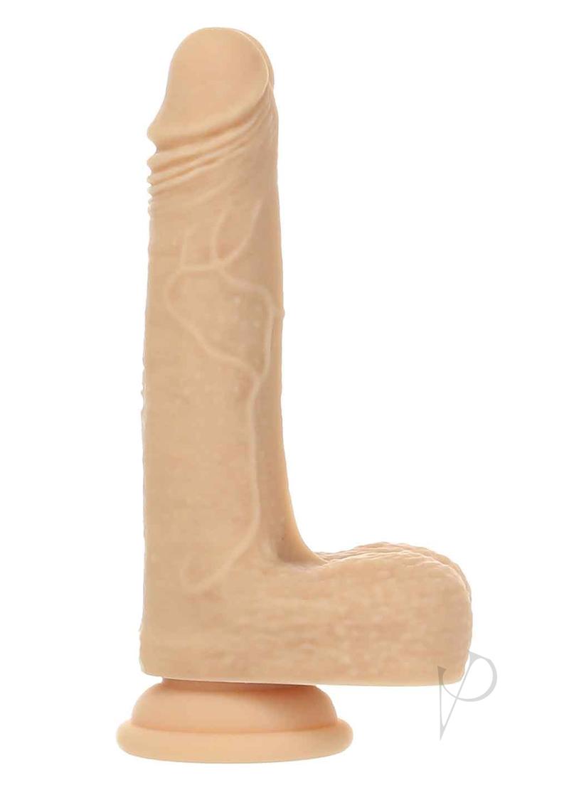 Naked Addiction Silicone Rechargeable Thrusting, Vibrating, and Rotating Dildo 7.5in - Vanilla