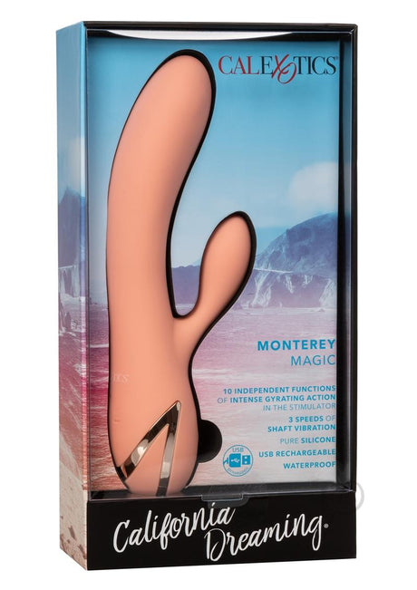 California Dreaming Monterey Magic Silicone Rechargeable Rabbit Vibrator - Orange